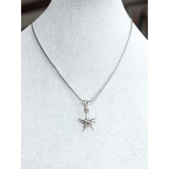 Brighton Charm Chain Necklace Starfish Dangle Silver Plated 16-18" Double Clasp - Picture 2 of 4